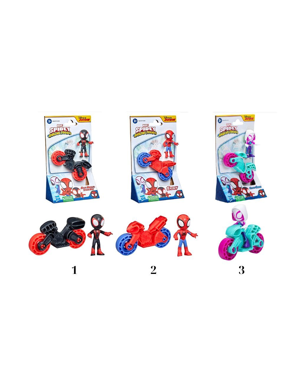 Spidey and his amazing friends φιγούρα με ποδήλατο (3 σχέδια) f3714