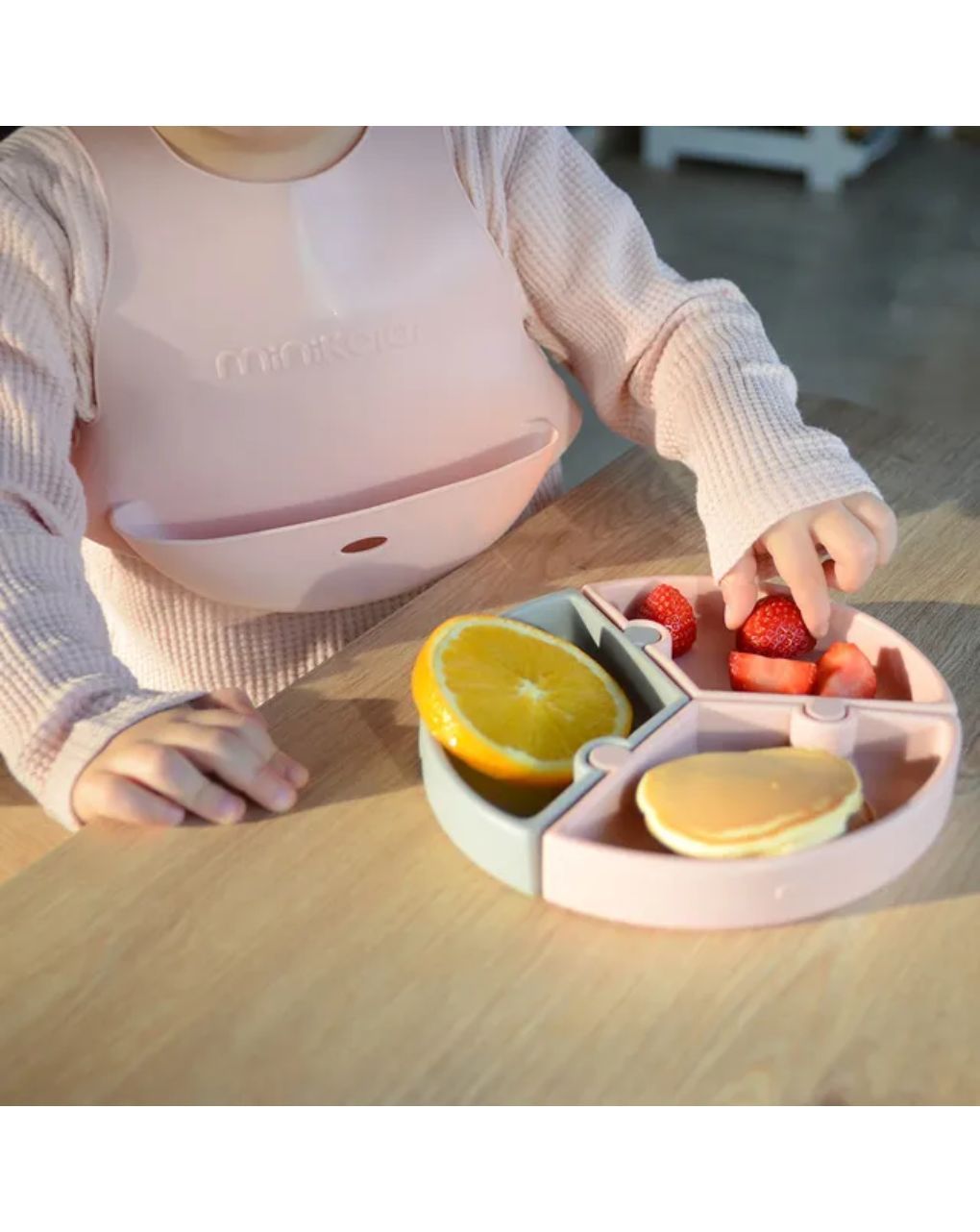 Minikoioi πιάτο puzzle σιλικόνης με αποσπώμενες θέσεις mineral blue/powder grey 0907-101390002 - MinikOiOi