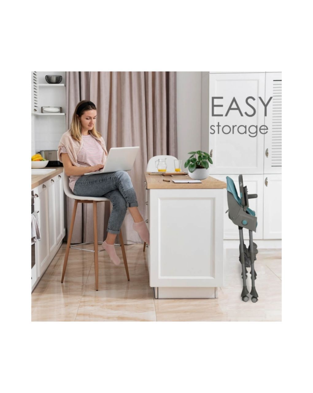 Bebe stars καρέκλα φαγητού comfy 2σε1 petrol 6m+, 865-184 - Bebe Stars