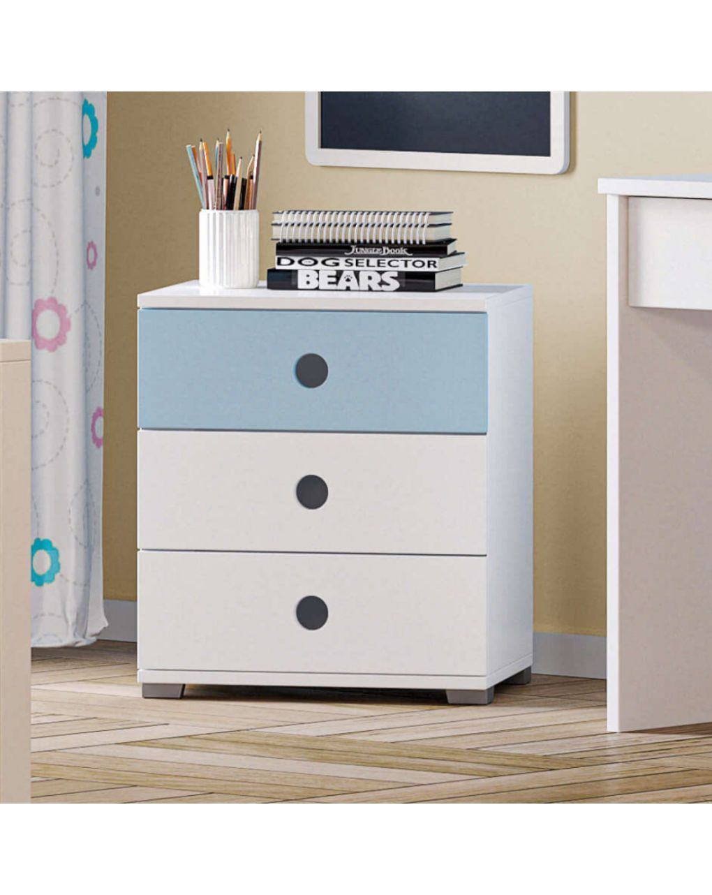 Casababy casakids loft κομοδίνο τροχηλατό με 3 συρτάρια (3 σχέδια) ck00007 - CASABABY