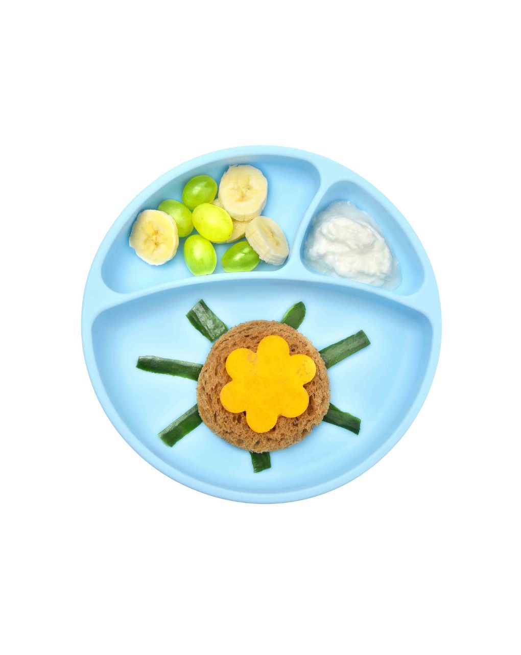 Minikoioi πιάτο με διαχωριστικά portions 6m+ blue 0907-101050003 - MinikOiOi