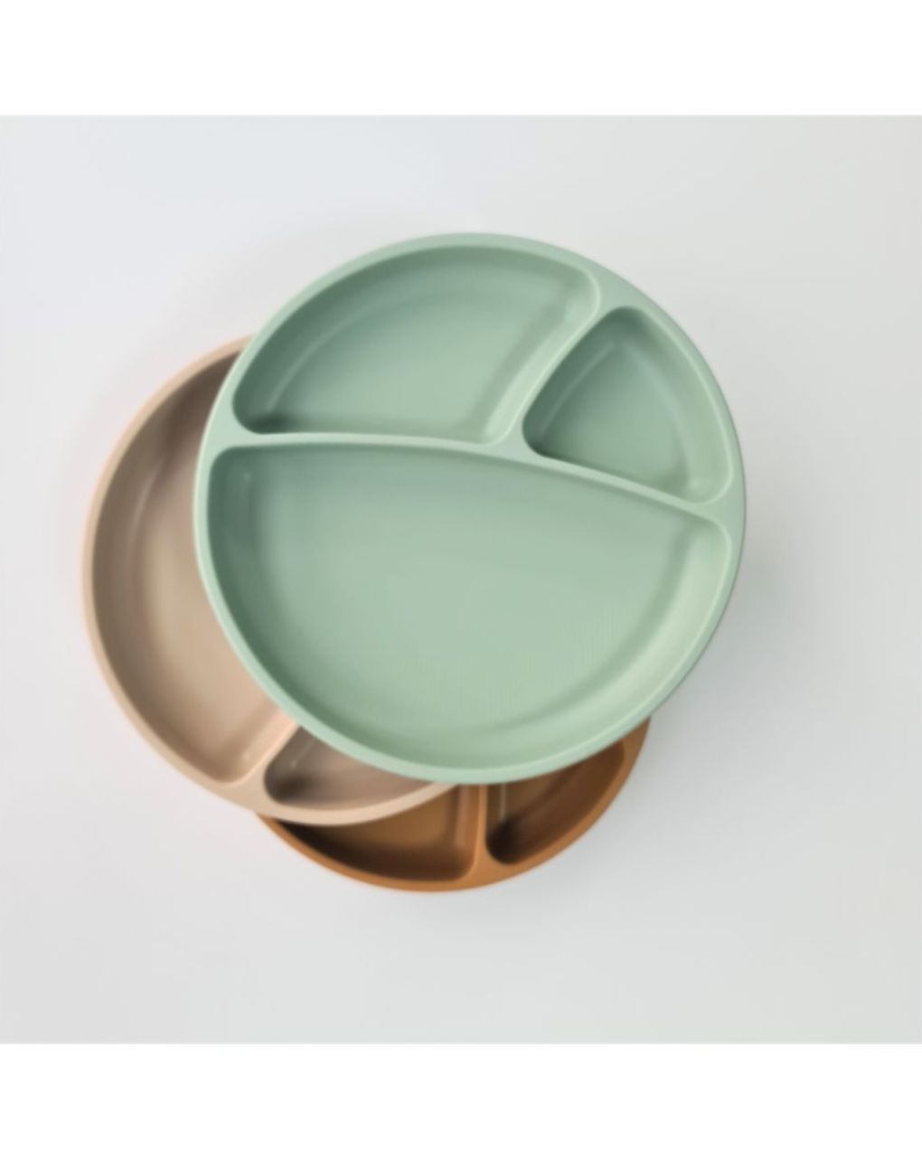 Minikoioi πιάτο με διαχωριστικά portions 6m+ river green 0907-101050007 - MinikOiOi