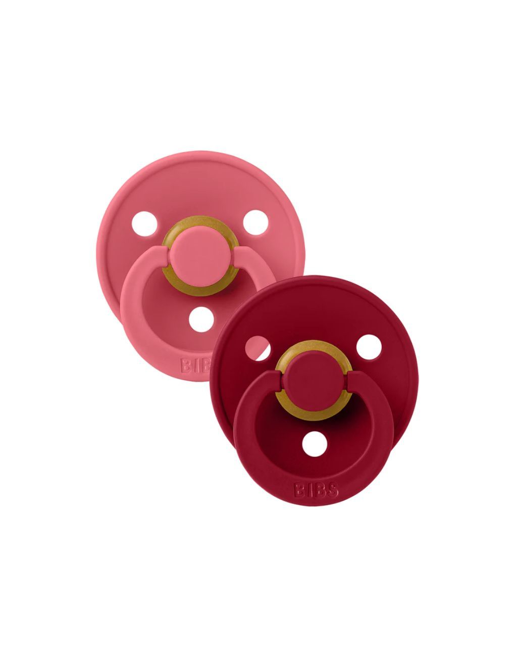 Bibs πιπίλα καουτσούκ σετ 2τμχ colour coral-ruby 6-12m - BIBS