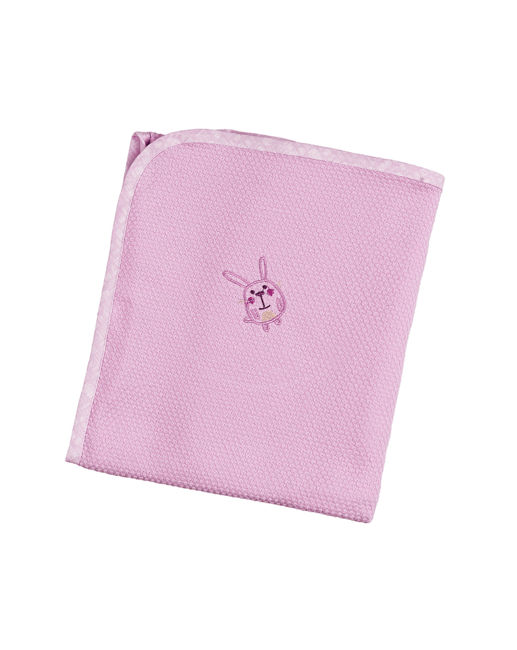 ο κόσμος του μωρού πάνα πικέ κουκουτσάκι 80x80 cm με κέντημα elephant ροζ 30921
