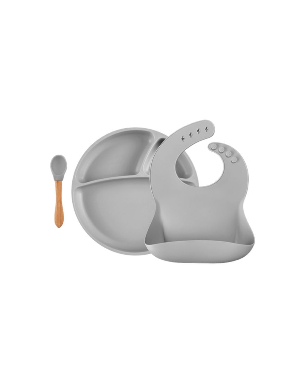 Minikoioi blw ii σετ φαγητού 3τμχ από σιλικόνη 6m+ grey 0907-101070017