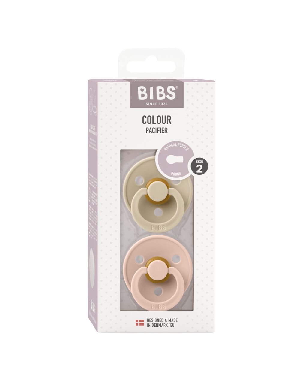 Bibs πιπίλα καουτσούκ σετ 2τμχ colour vanilla/blush, 6 μηνών+ - BIBS