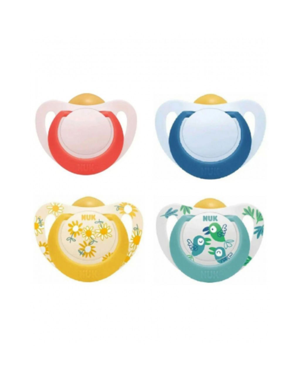 Nuk - star silicone πιπίλα σιλικόνης με θήκη για παιδιά 6-18 μηνών 1τμχ σε διάφορα σχέδια