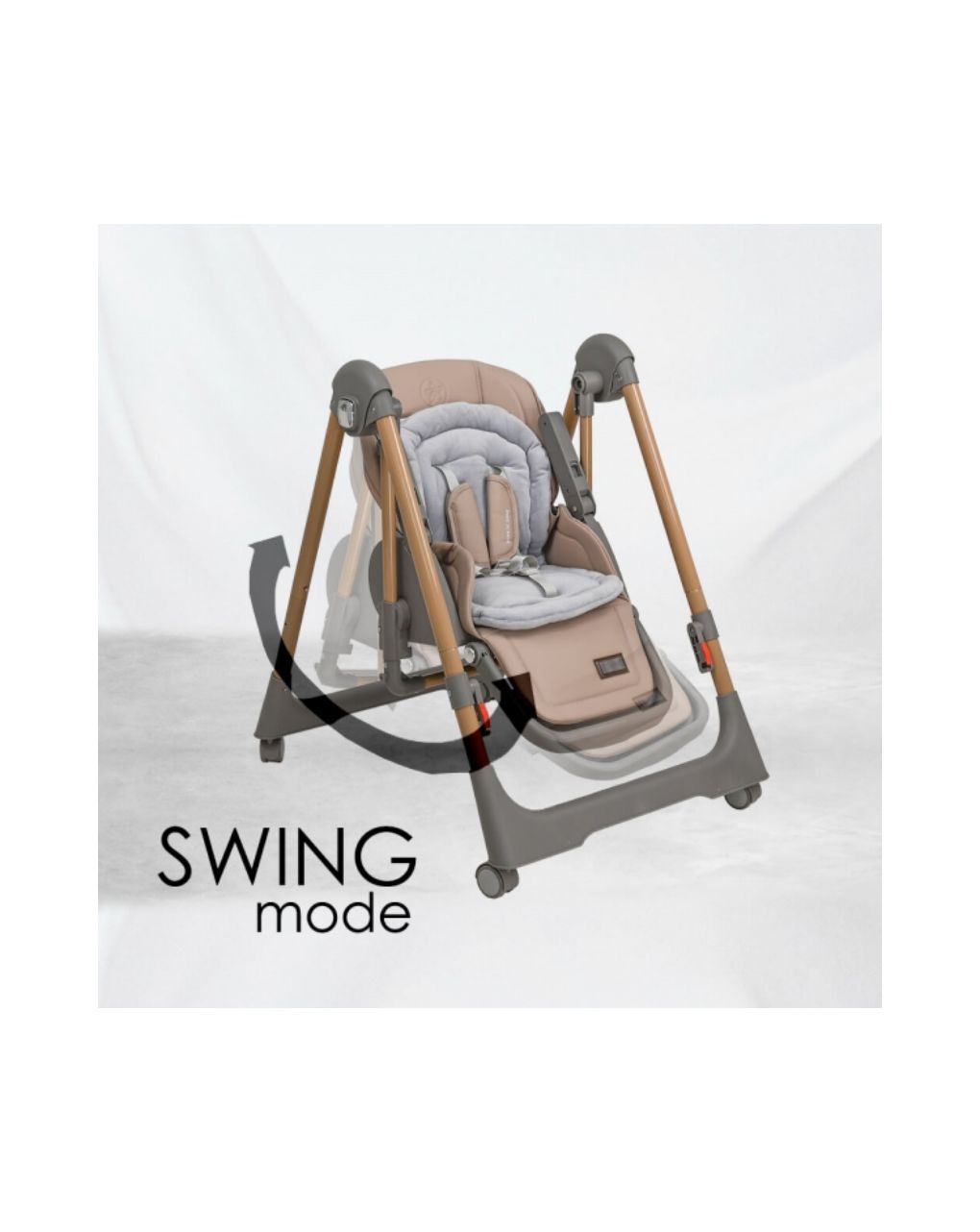 Bebe stars καρέκλα φαγητού-κούνια nuovo 2σε1 mocha 6m+, 867-182 - Bebe Stars