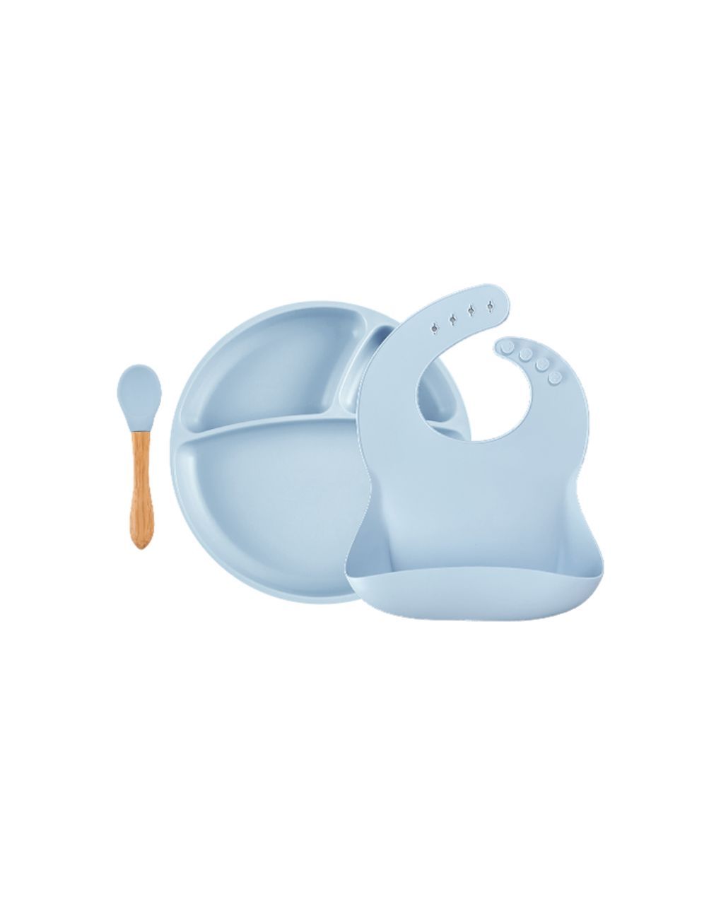 Minikoioi blw ii σετ φαγητού 3τμχ από σιλικόνη 6m+ mineral blue 0907-101070021