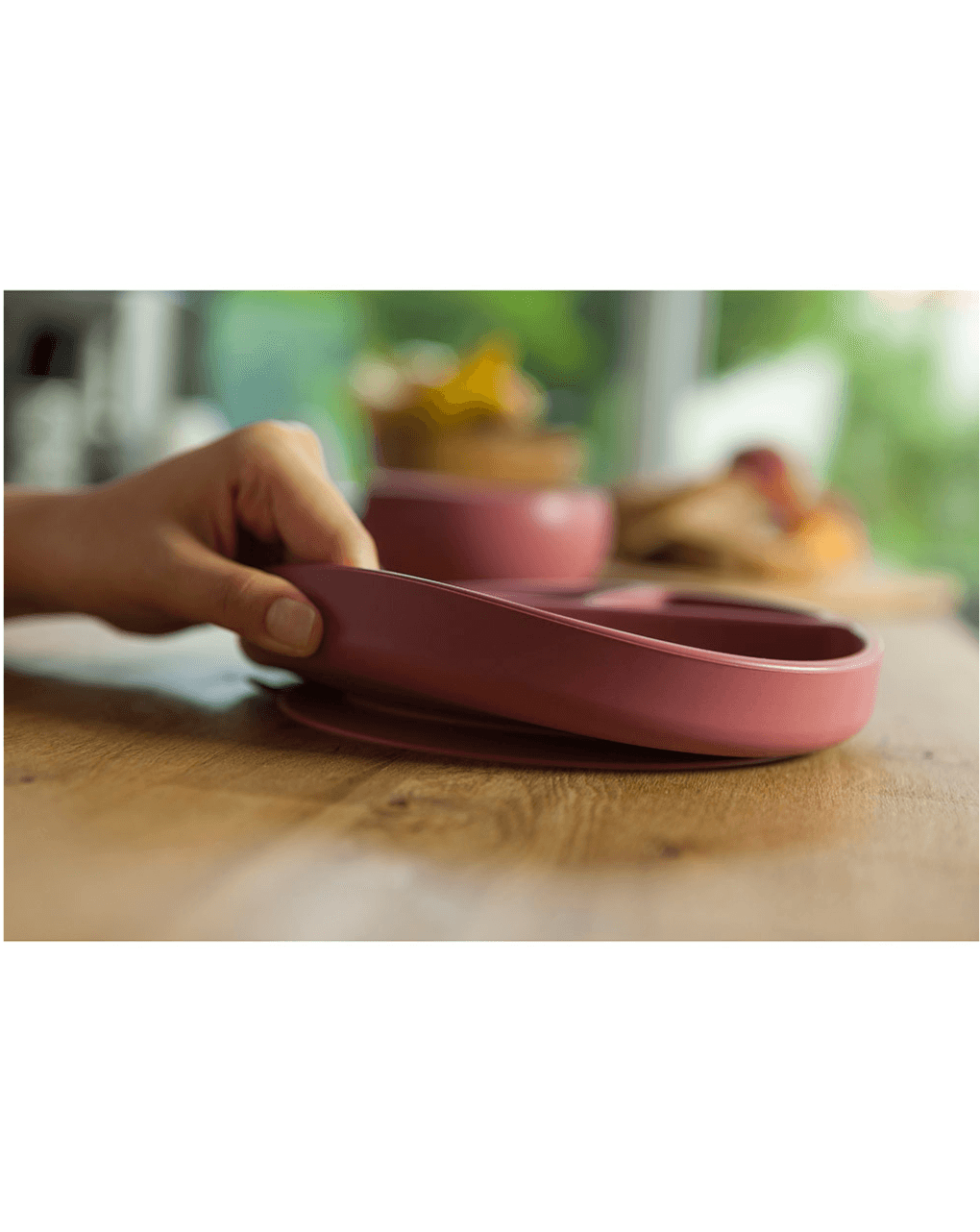 Minikoioi πιάτο με διαχωριστικά portions 6m+ rose 0907-101050005 - MinikOiOi