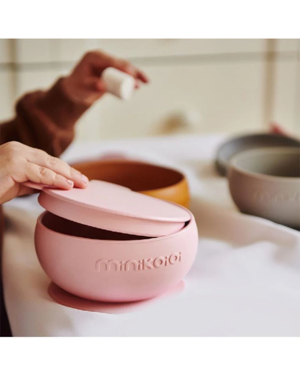 Minikoioi μπολ με καπάκι bowly 450ml pink 0907-101080002 - MinikOiOi