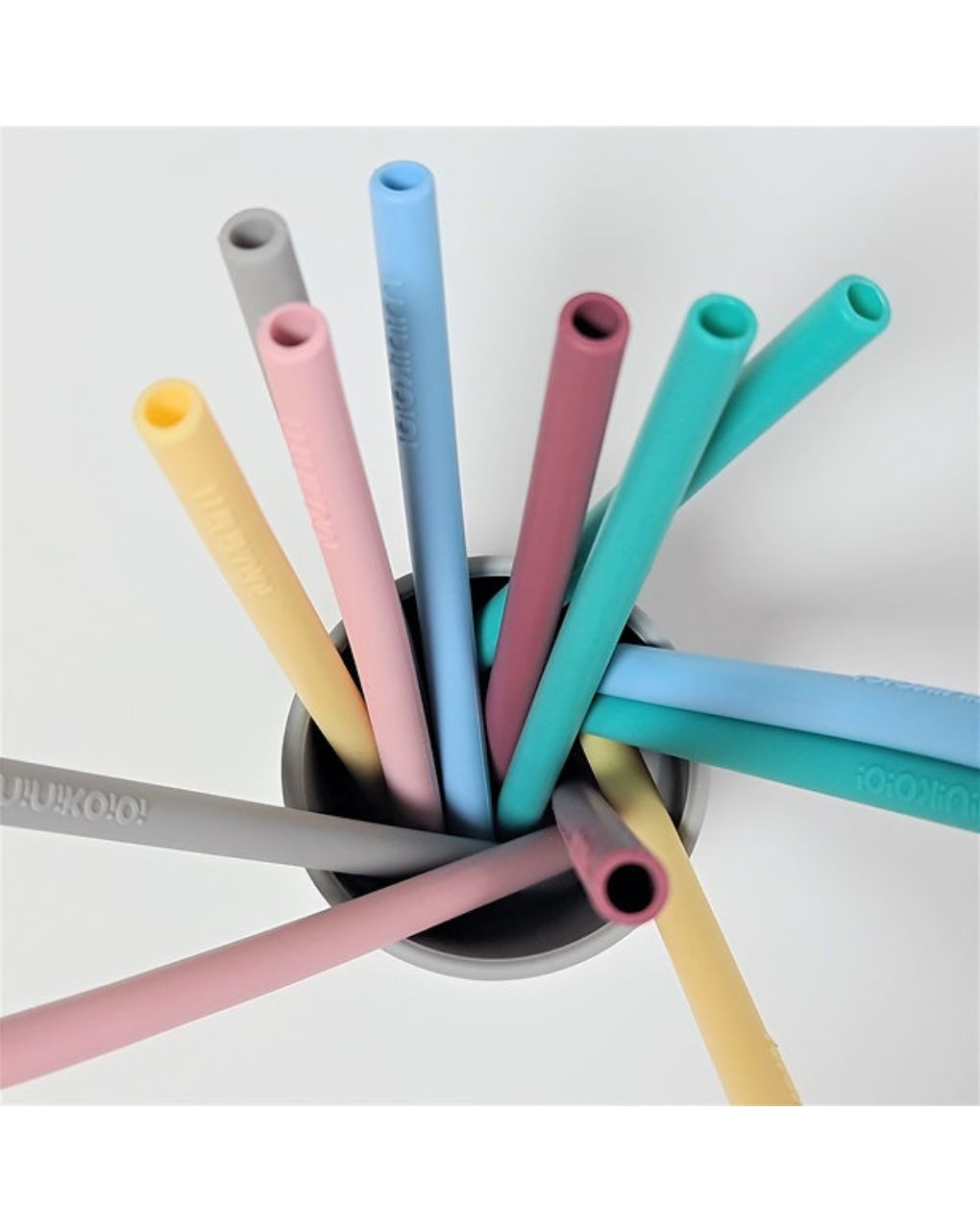 Minikoioi καλαμάκια σιλικόνης 3τμχ και βούρτσα καθαρισμού pinky pink 0909-101110016 - MinikOiOi