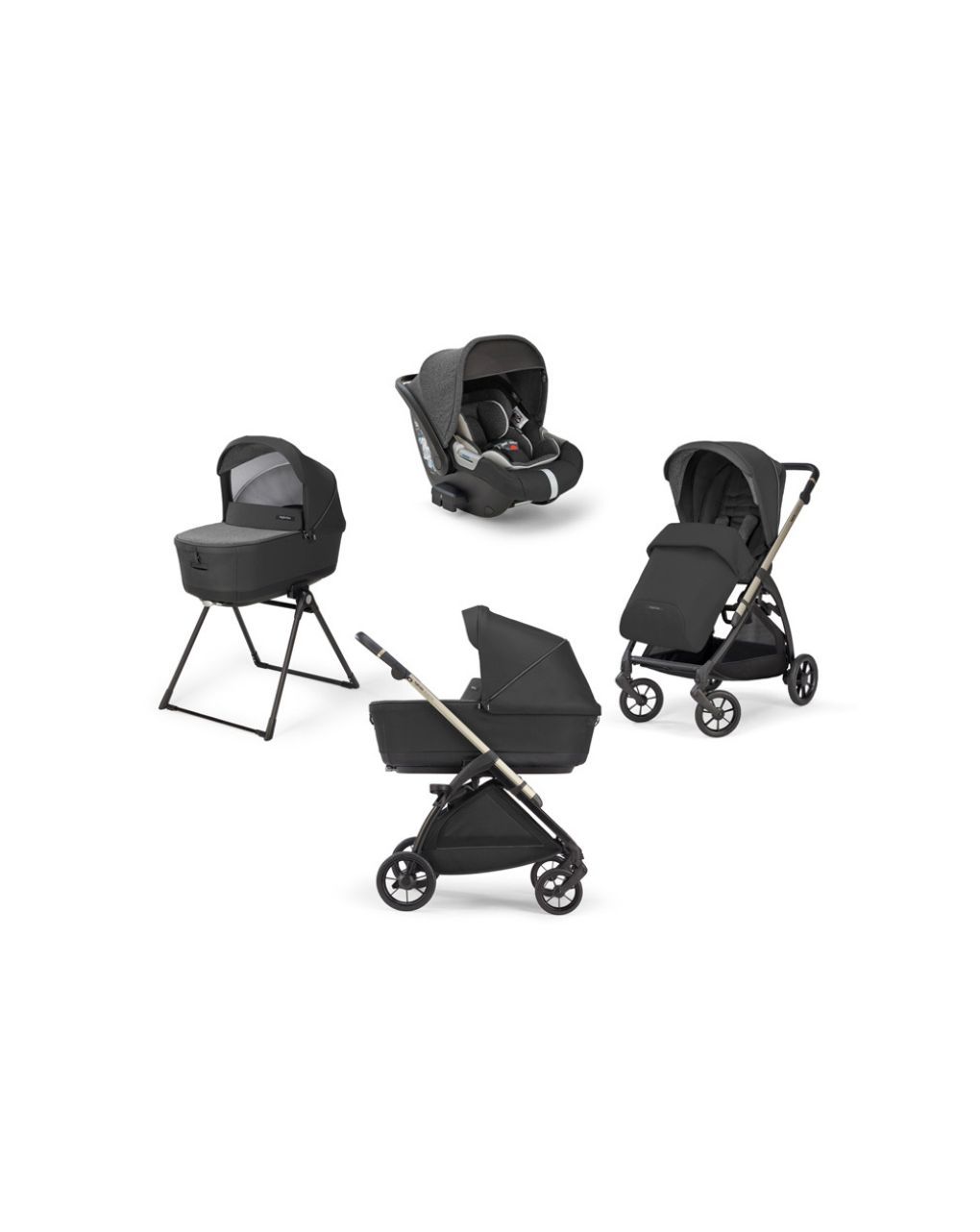 Inglesina σύστημα μεταφοράς electa quattro με cab upper black / iridium black - Inglesina