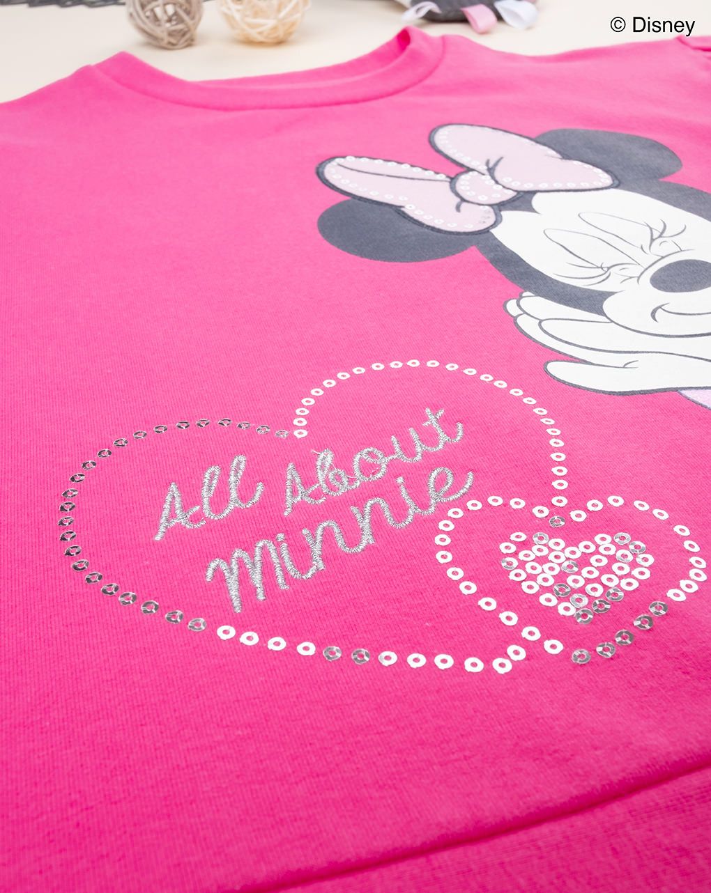 παιδική μπλούζα φούτερ φούξια με τη minnie για κορίτσι - Prénatal