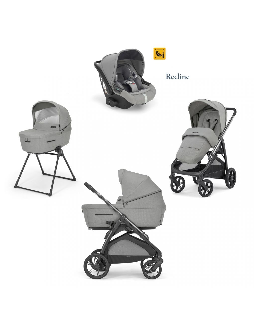 Inglesina full kit 4σε1 σύστημα μεταφοράς aptica quattro με darwin satin grey - Inglesina