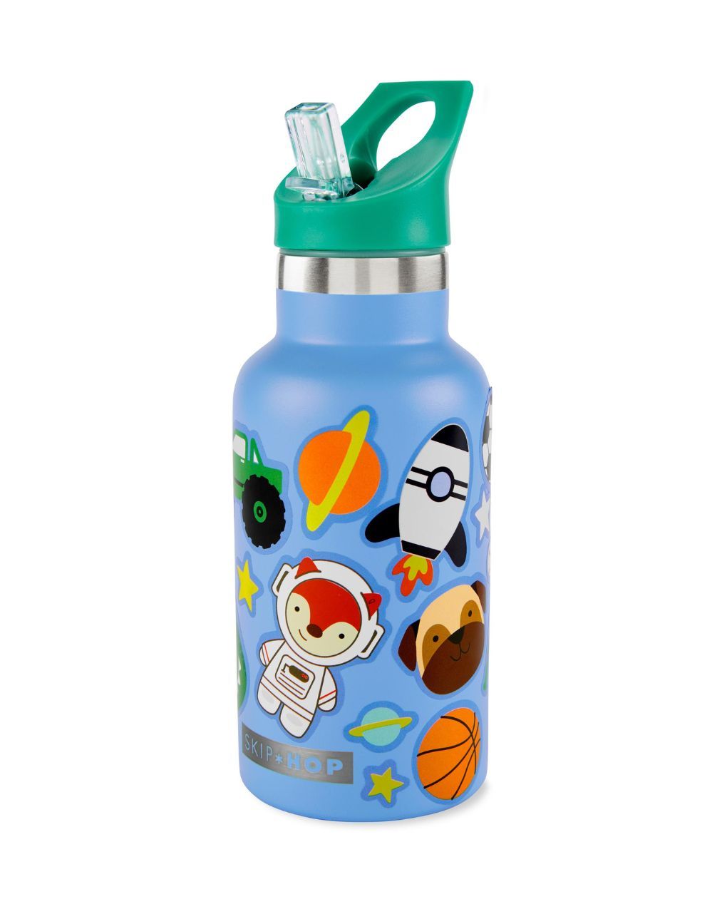 Skip hop stainless steel μπουκάλι θερμός με αυτοκόλλητα 380ml blue 29-2903040-01 - SKIP HOP