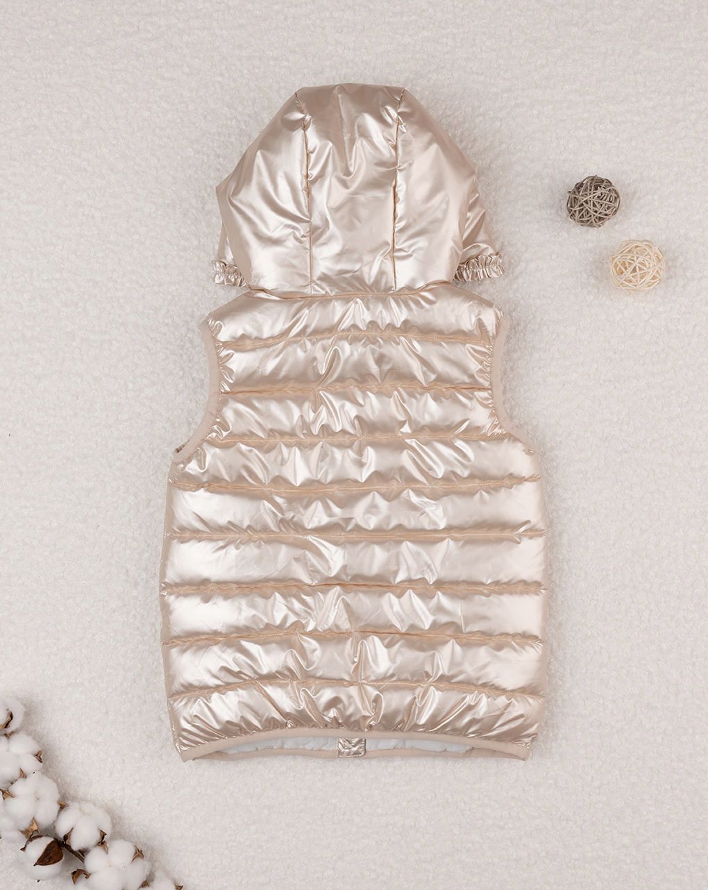 παιδικό αμάνικο μπουφάν puffer χρυσό για κορίτσι - Prénatal