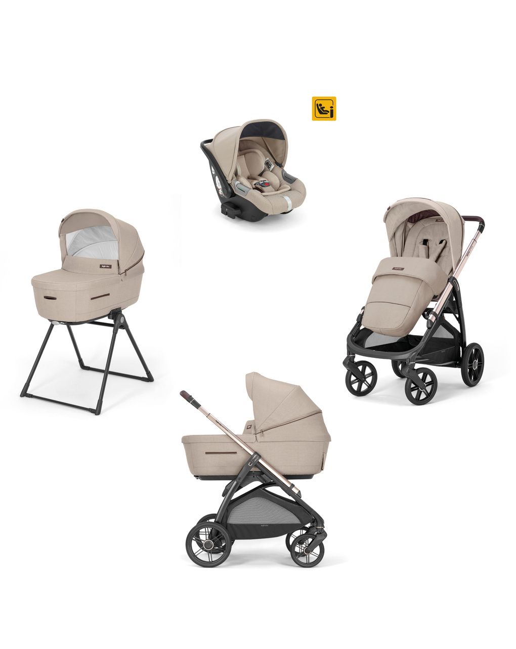 Inglesina full kit 4σε1 σύστημα μεταφοράς aptica quattro με darwin pashmina beige / palladio black - Inglesina