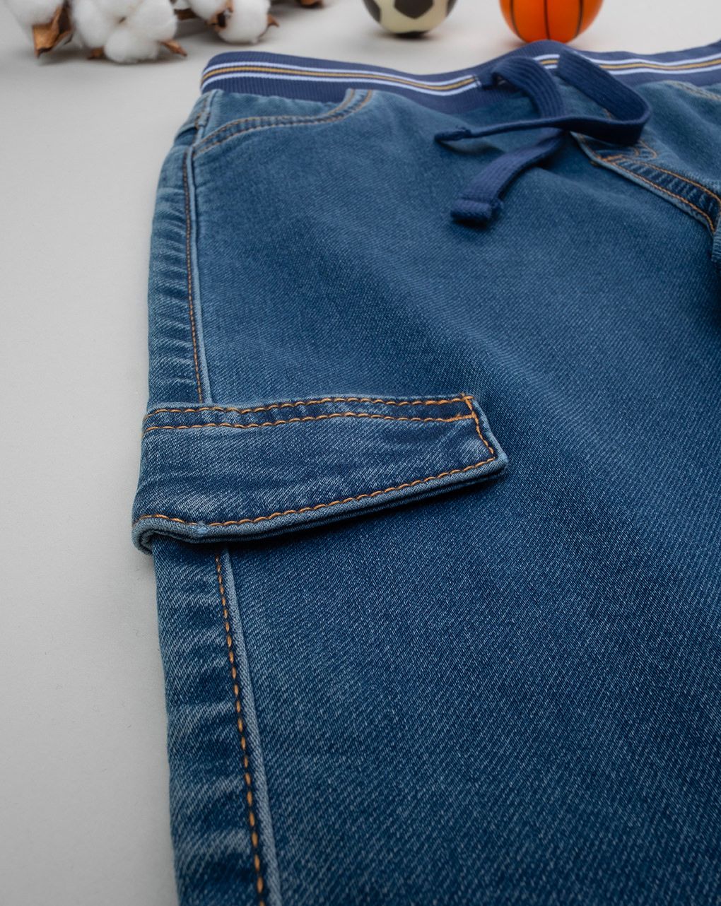 παιδικό τζιν παντελόνι μπλε με λάστιχο για αγόρι - Prénatal