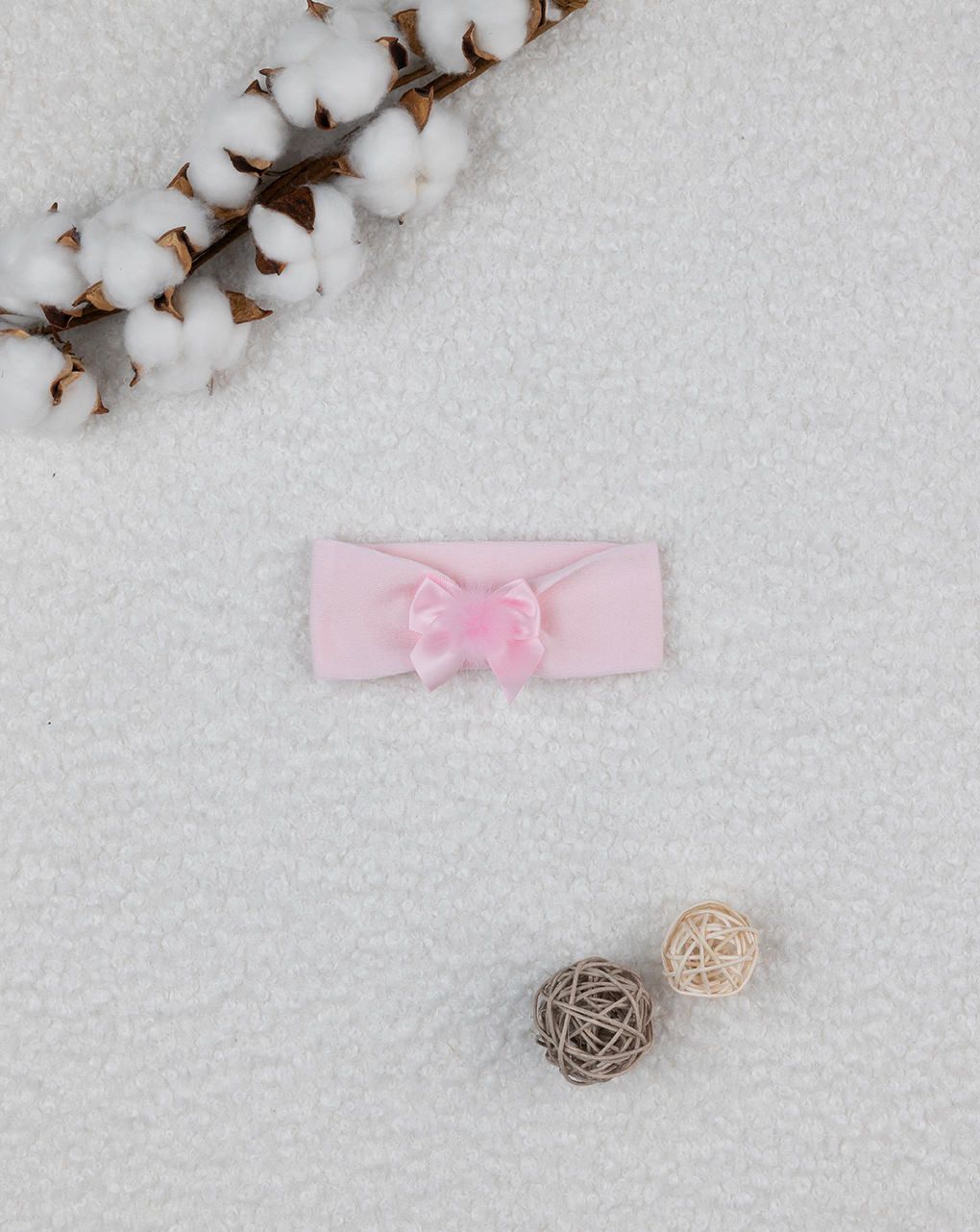 βρεφική κορδέλα μαλλιών ροζ με φιογκάκι για κορίτσι - Prénatal