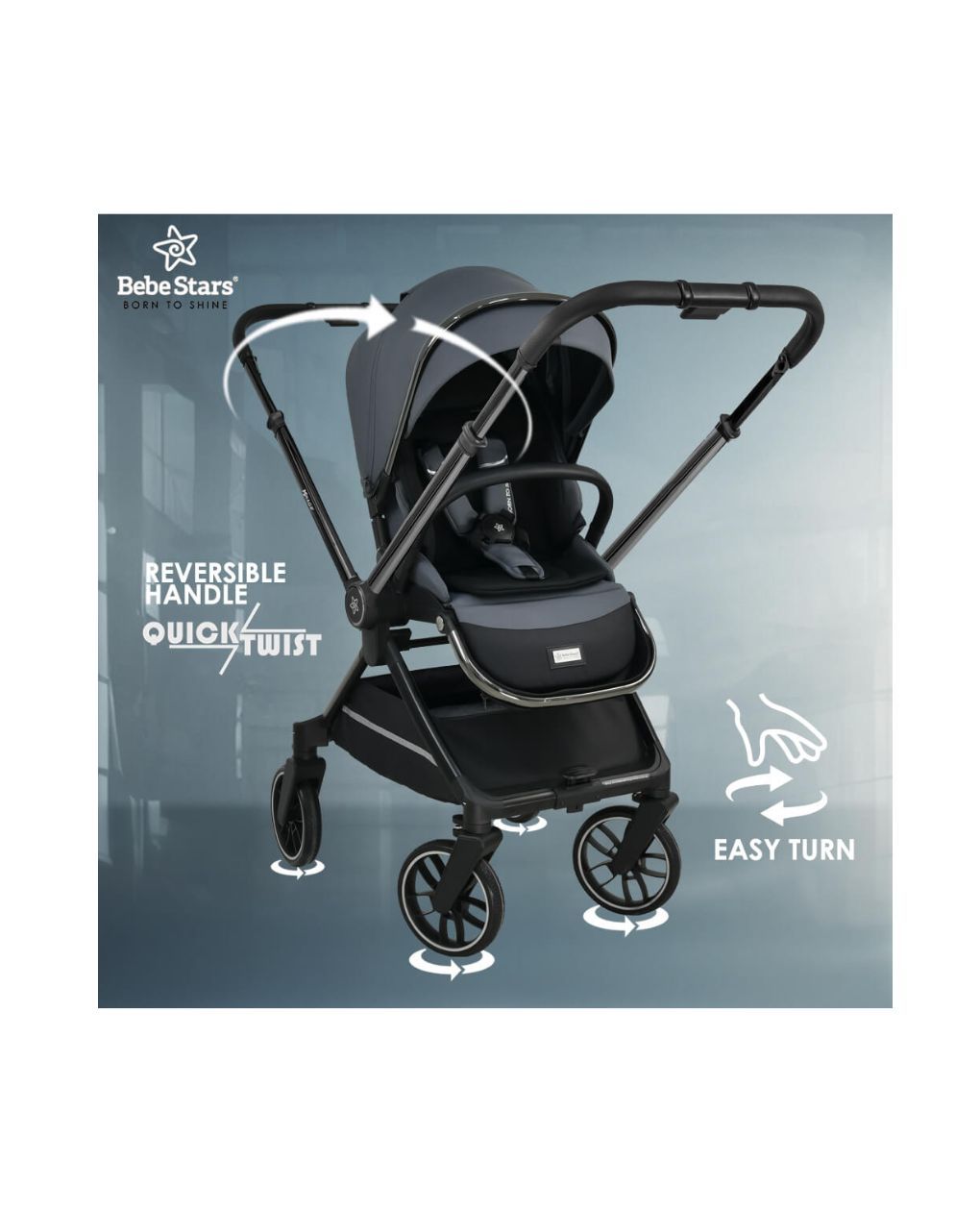 Bebe stars πολυκαρότσι mirage 3σε1 γκρι 330-188 - Bebe Stars