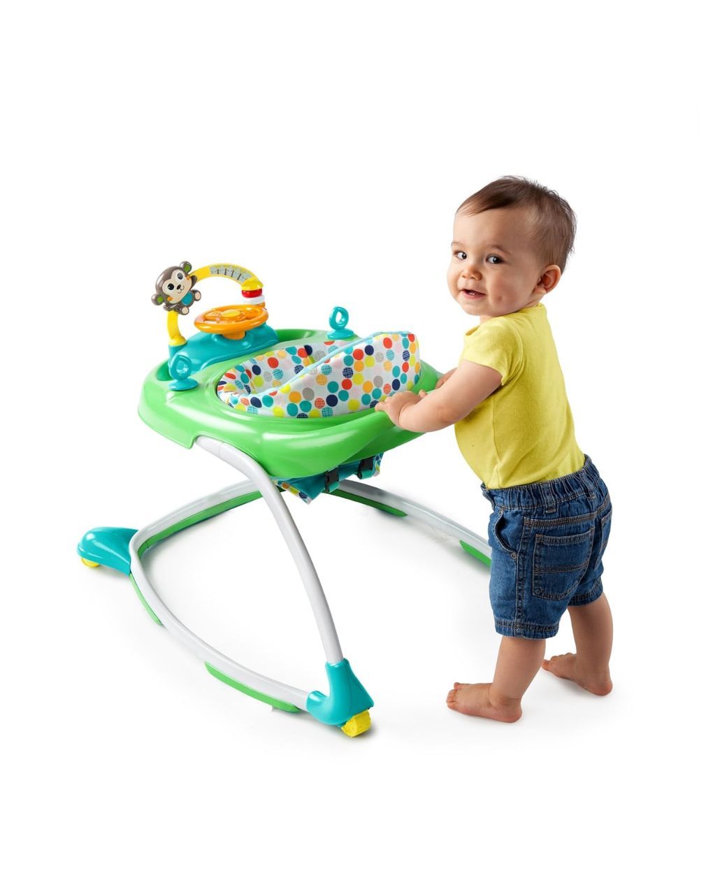 Bright starts  περπατούρα 2 σε 1 walkin' wild walker, green - Bright Starts