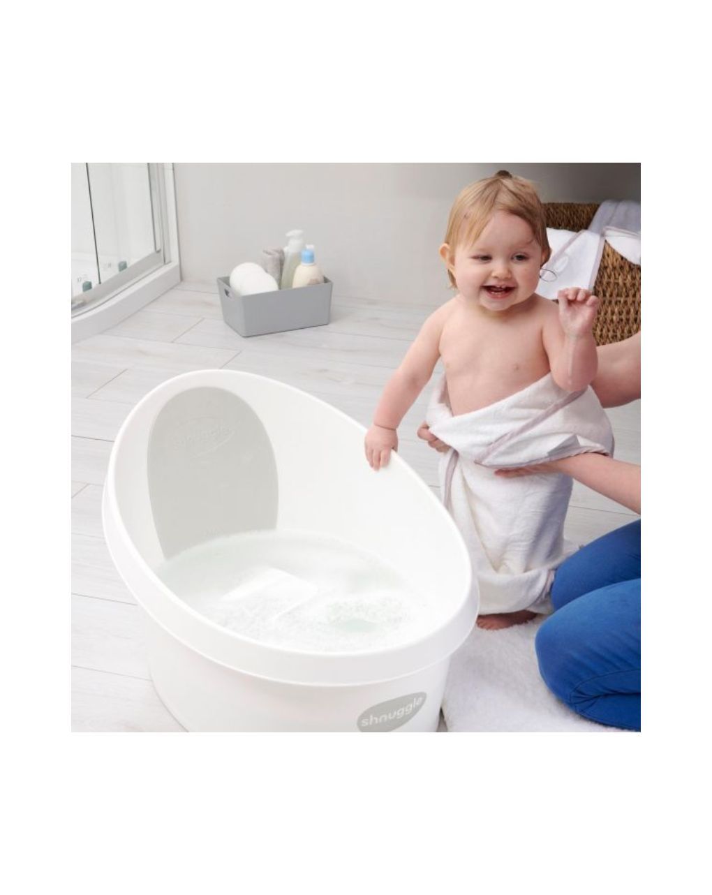 Shnuggle toddler bath λευκό γκρί ανοιχτό με τάπα - SHNUGGLE