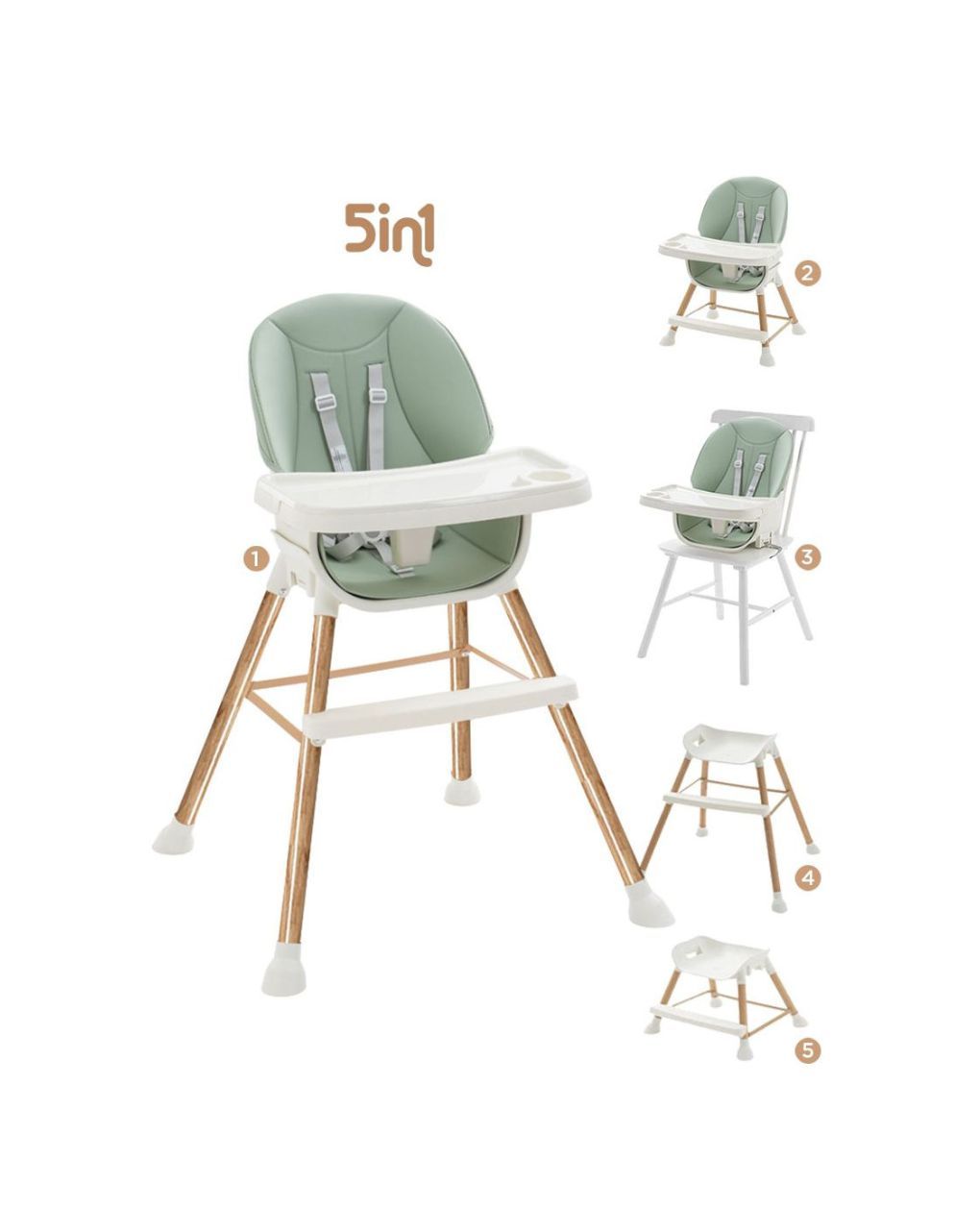 Belletti meal 5in1 καρεκλάκι φαγητού mint - Belletti