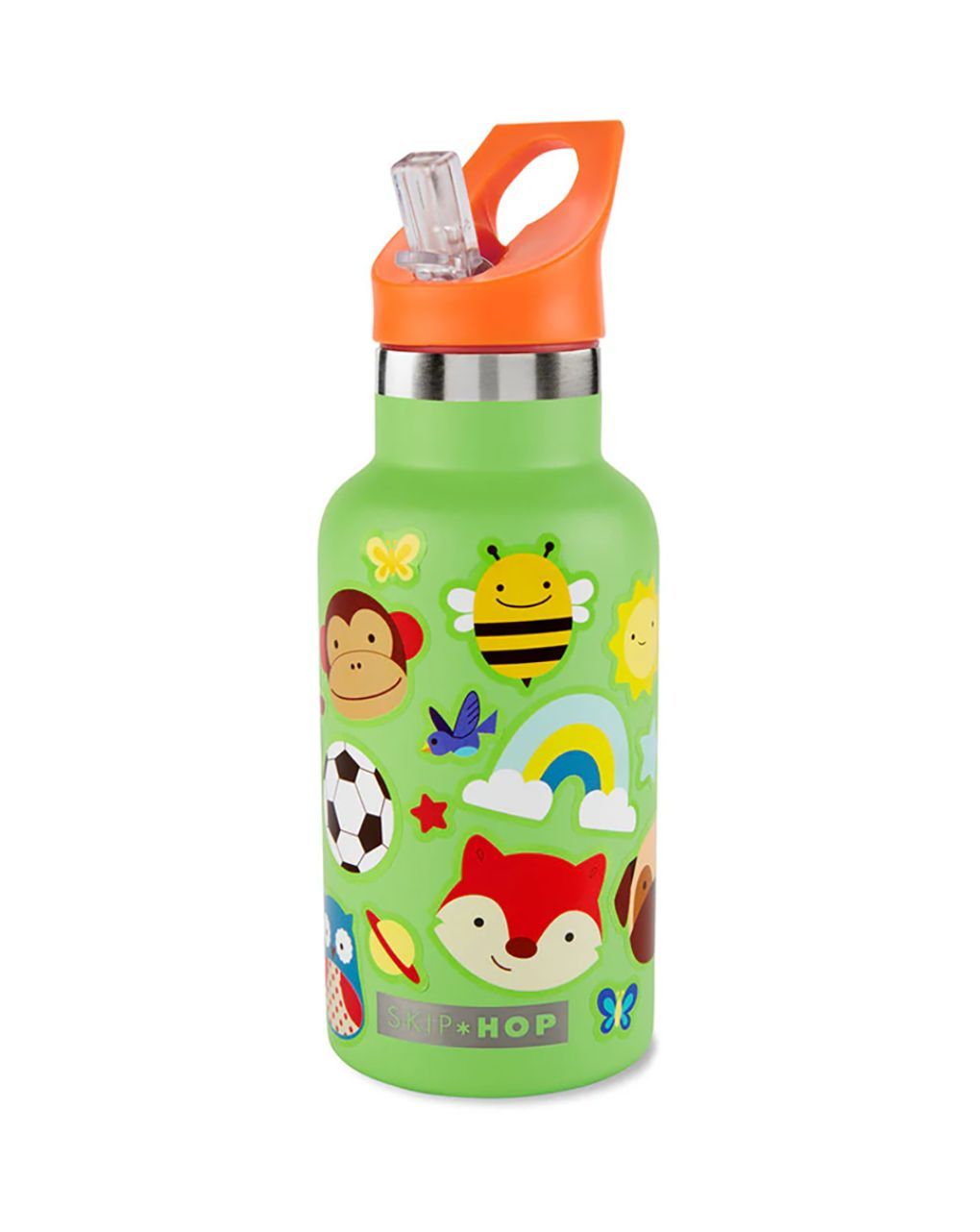 Skip hop stainless steel μπουκάλι θερμός με αυτοκόλλητα 380ml green 29-2903040-02 - SKIP HOP