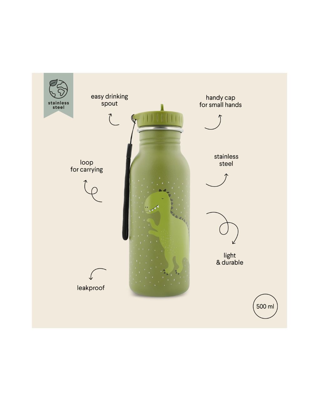 Trixie παγούρι θερμός με στόμιο 500ml mr. dino - TRIXIE