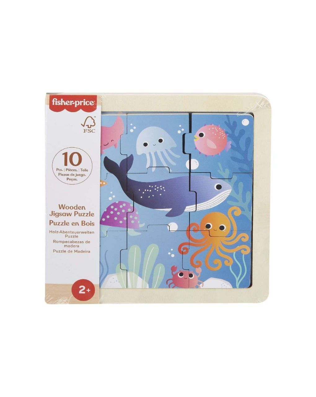 Mattel fisher-price μίνι ξύλινο παζλ 9 κομμάτια σε διάφορα σχέδια, hxv15 - Fisher-Price