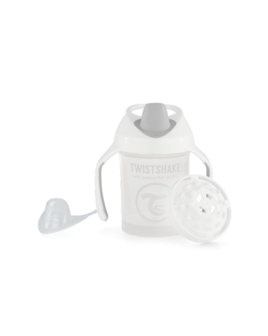 Twistshake κύπελλο mini cup 230ml 4m+ λευκό με μίξερ φρούτων 32-08-78053 - Twistshake