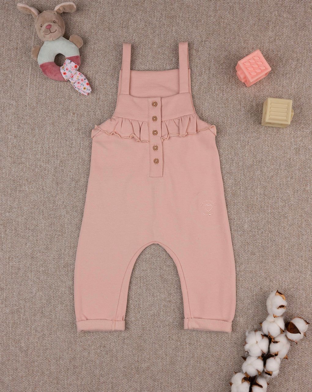 βρεφική σαλοπέτα ροζ happiness για κορίτσι - Prénatal