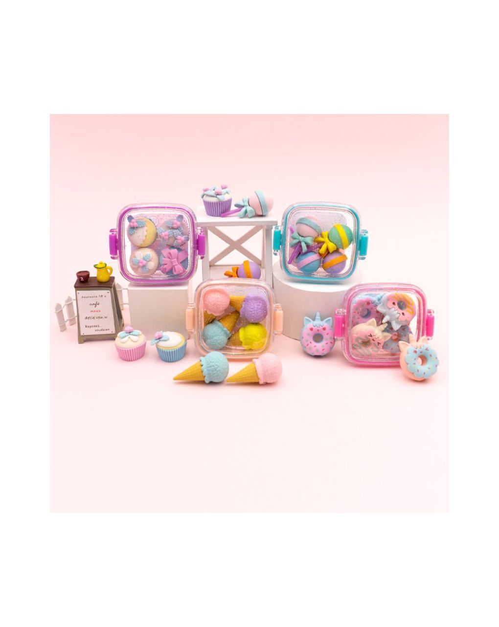 γόμες fancy erasers in lunchbox: delicious desserts σε 4 σχέδια - LITTLE TREE