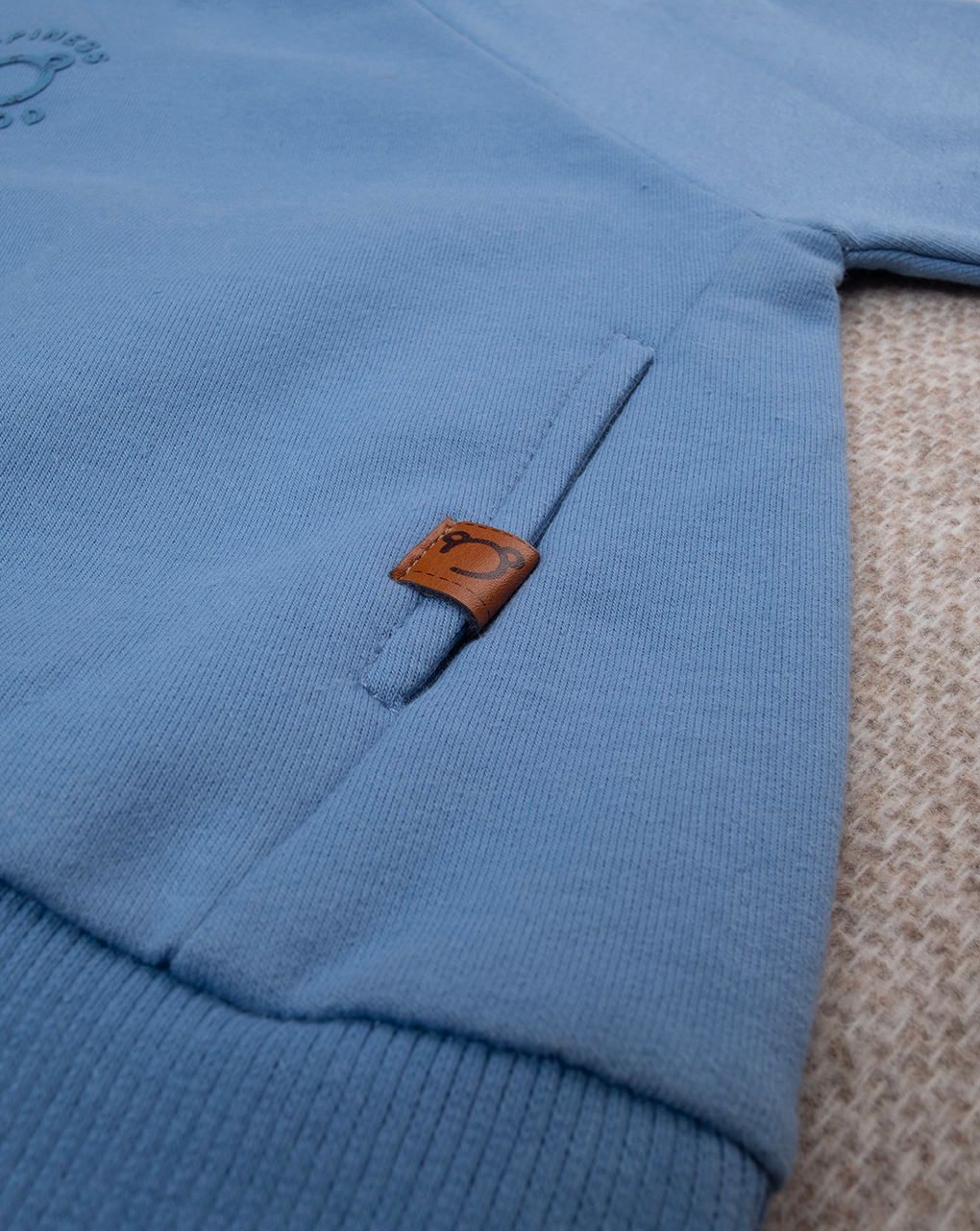 βρεφική μπλούζα φούτερ μπλε happiness mood για αγόρι - Prénatal