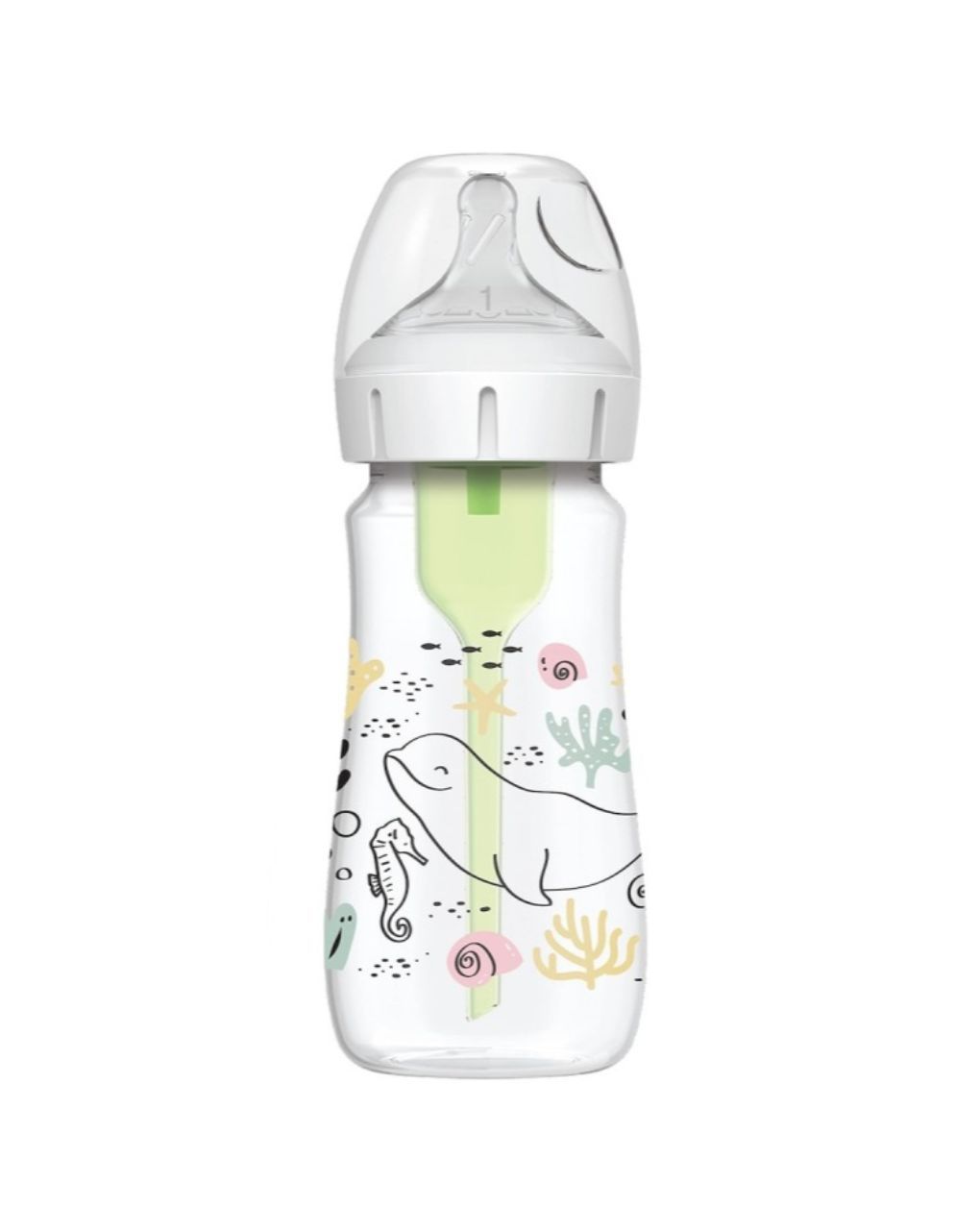 Dr. brown's options+ πλαστικό μπιμπερό natural flow με φαρδύ λαιμό 270ml ocean wb91009 - Dr Browns