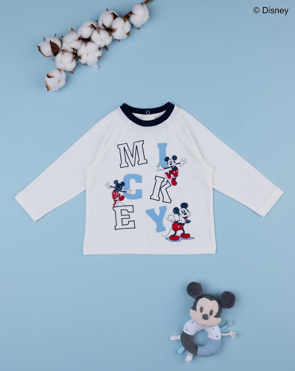 βρεφική μπλούζα λευκή mickey για αγόρι