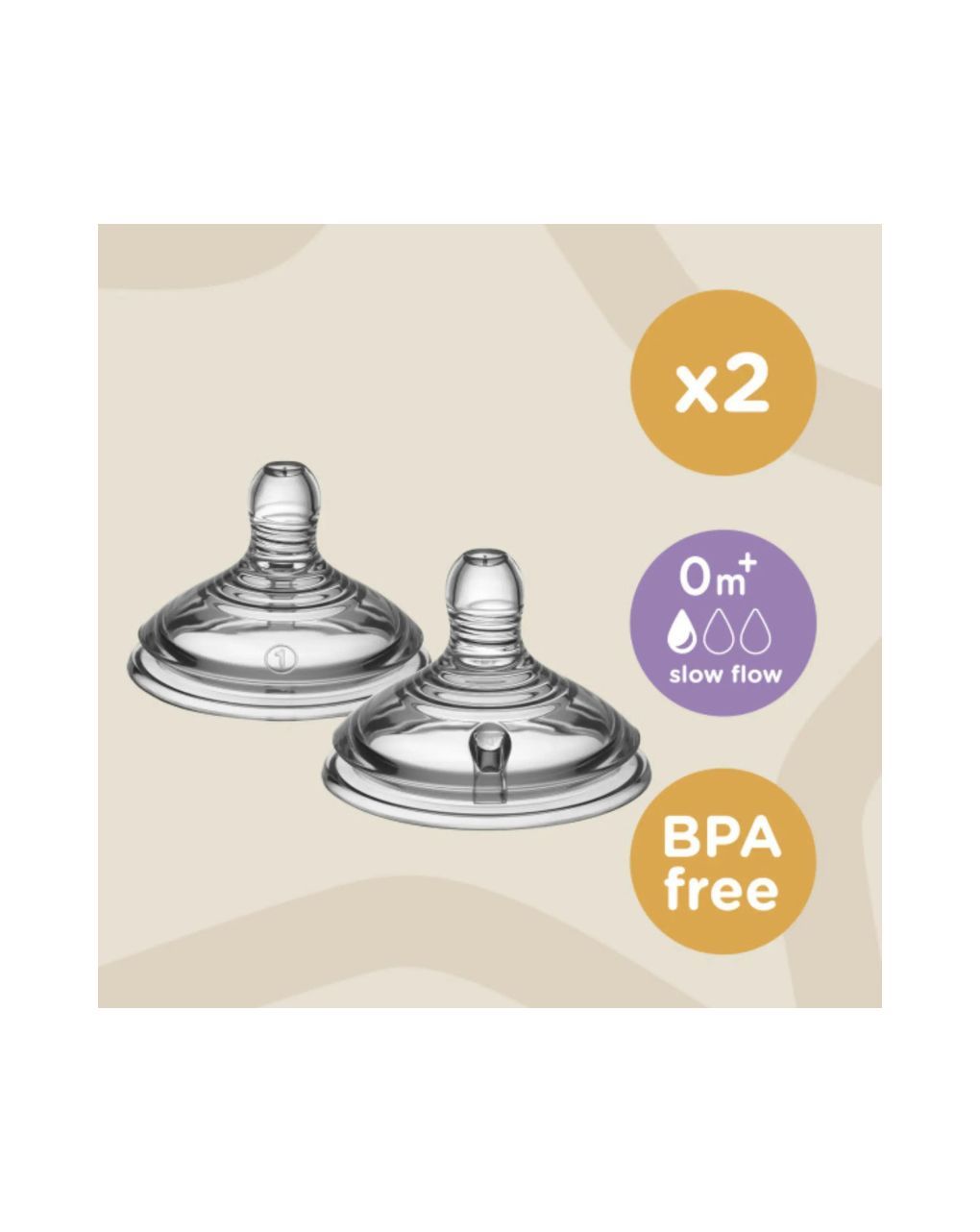 Tommee tippee θηλές σιλικόνης closer to nature μικρής ροής 0m+, 424584 - Tommee Tippee