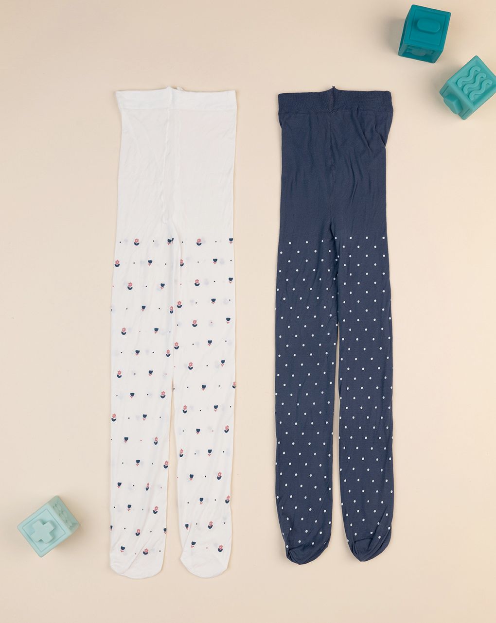 παιδικά καλσόν με λουλούδια πακέτο x2 για κορίτσι - Prénatal