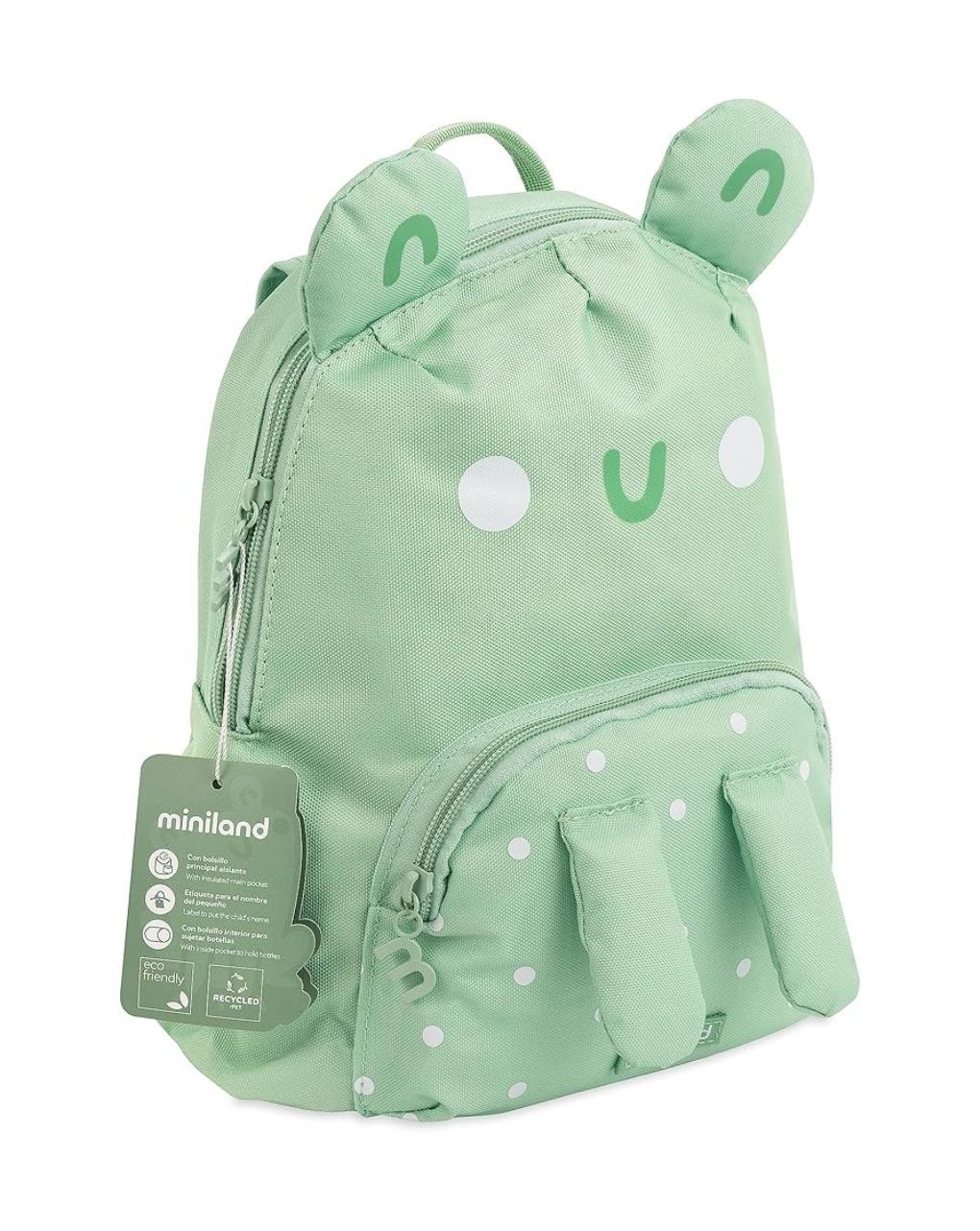 Miniland ισοθερμική παιδική τσάντα ecothermibag green frog ml89558 - Miniland