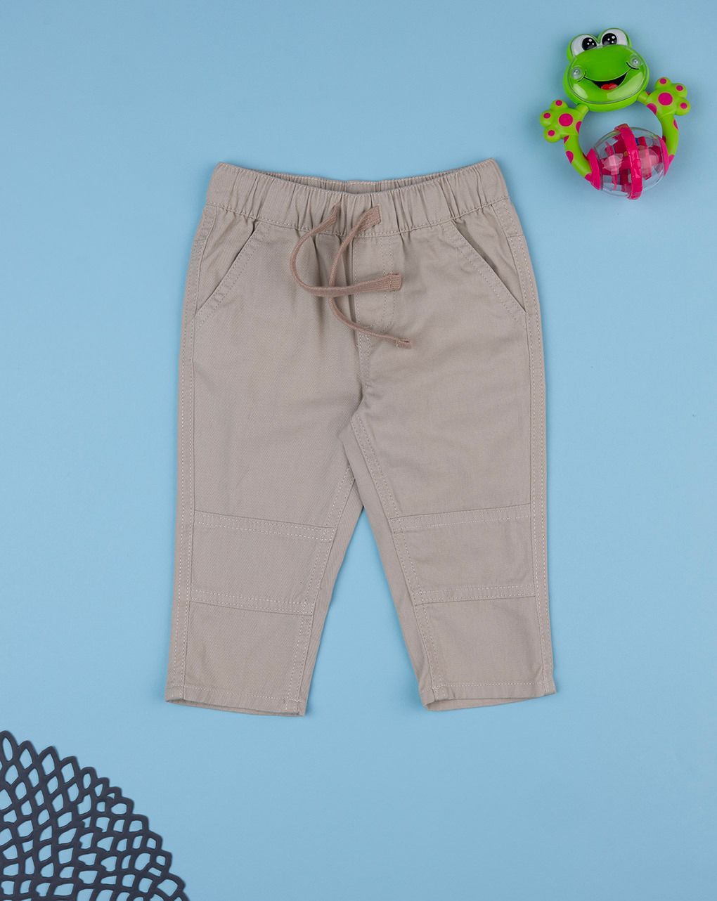 βρεφικό παντελόνι twill μπεζ για αγόρι