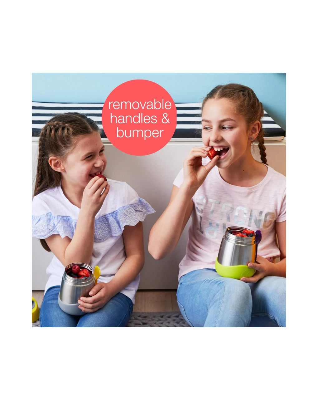 B.box ανοδείδωτος θερμός φαγητού 335ml με λαβές 6m+ lemon sherbet, bb433 - Bbox