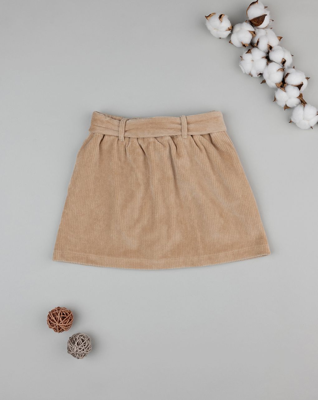 παιδική φούστα σενίλ καφέ για κορίτσι - Prénatal