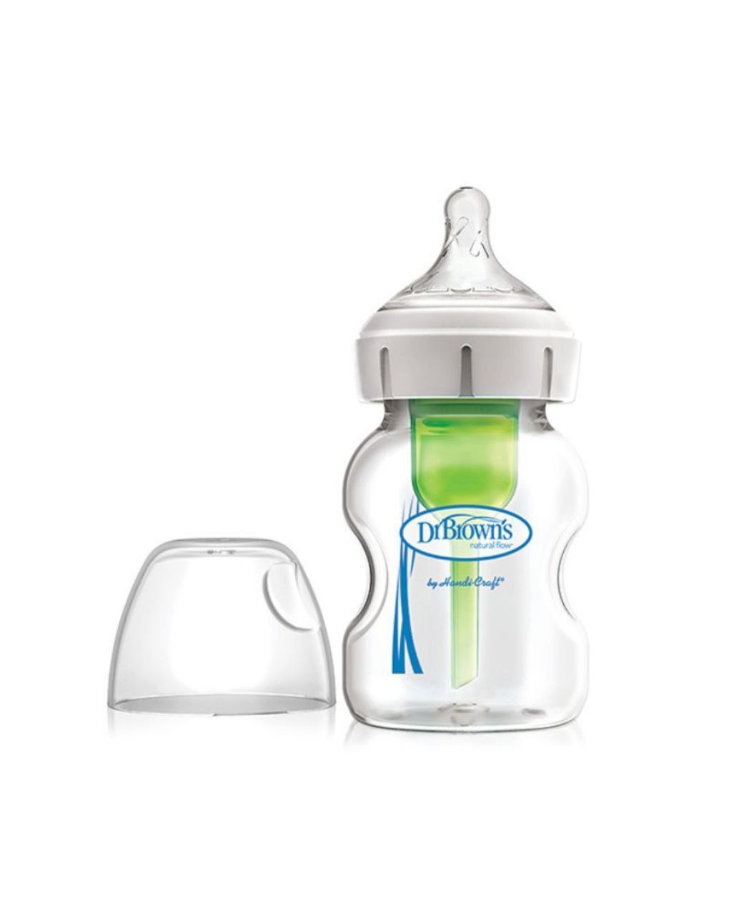 Dr. brown's options+ γυάλινο μπιμπερό με φαρδύ λαιμό & θηλή σιλικόνης 150ml wb51730