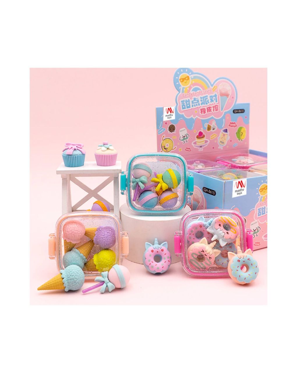 γόμες fancy erasers in lunchbox: delicious desserts σε 4 σχέδια - LITTLE TREE