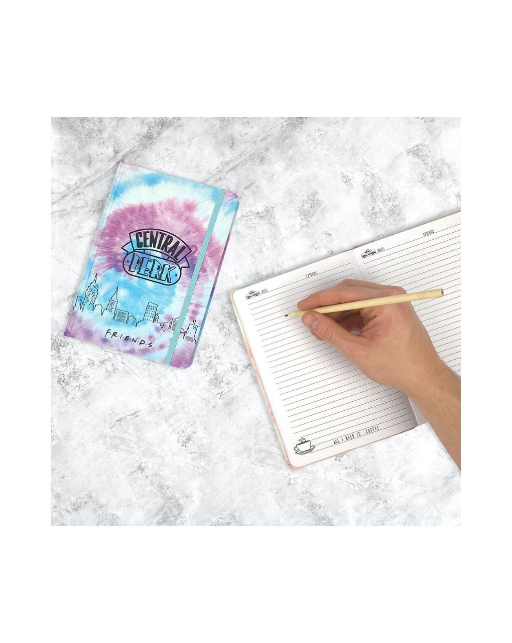 Blue sky σημειωματάριο σκληρόδετο friends (τα φιλαράκια) α5 casebound notebook purple tie dye - BLUE SKY