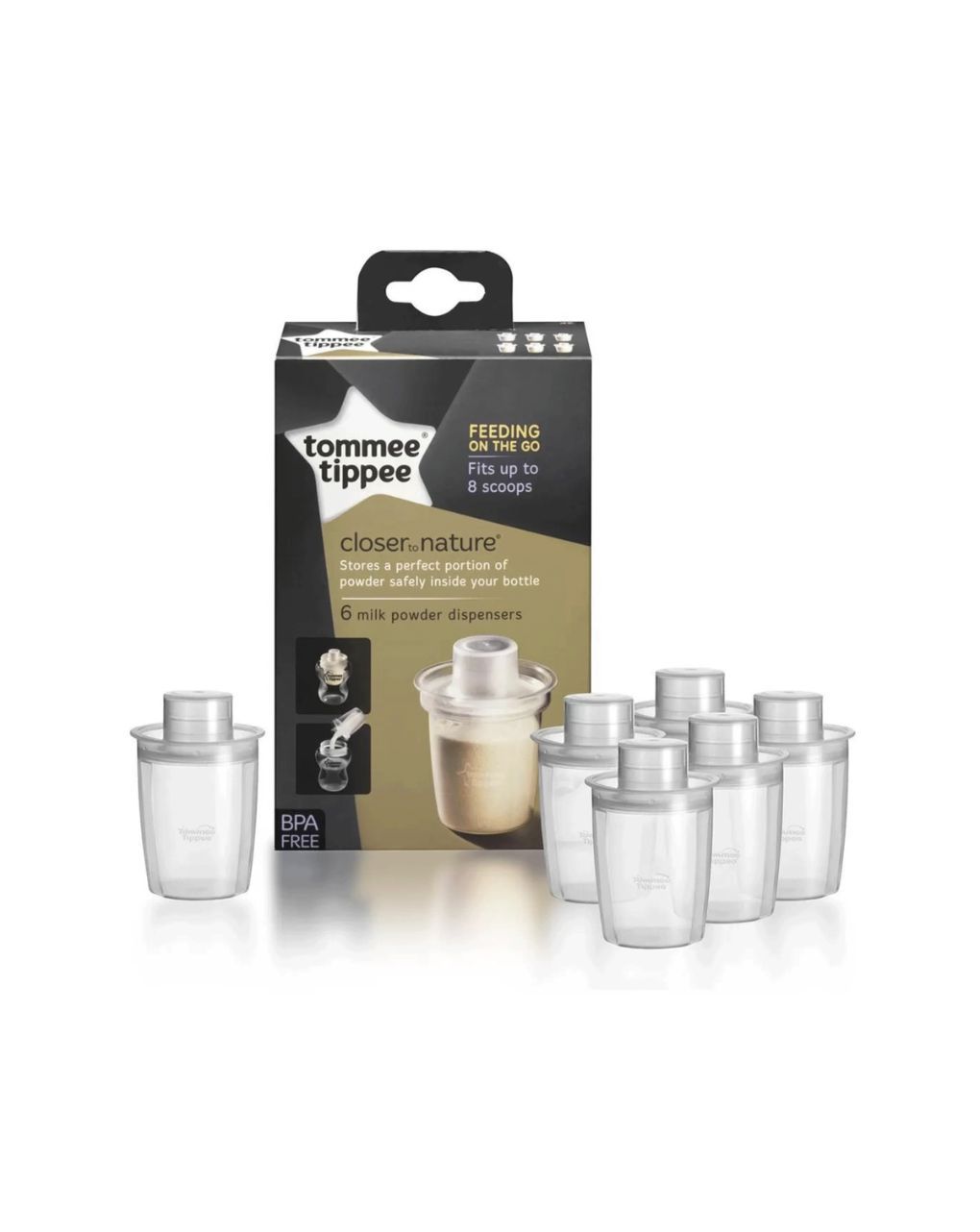 Tommee tippee δοχεία αποθήκευσης φόρμουλας / δοσομετρητής σκόνης γάλακτος 6τμχ, 43136241 - Tommee Tippee