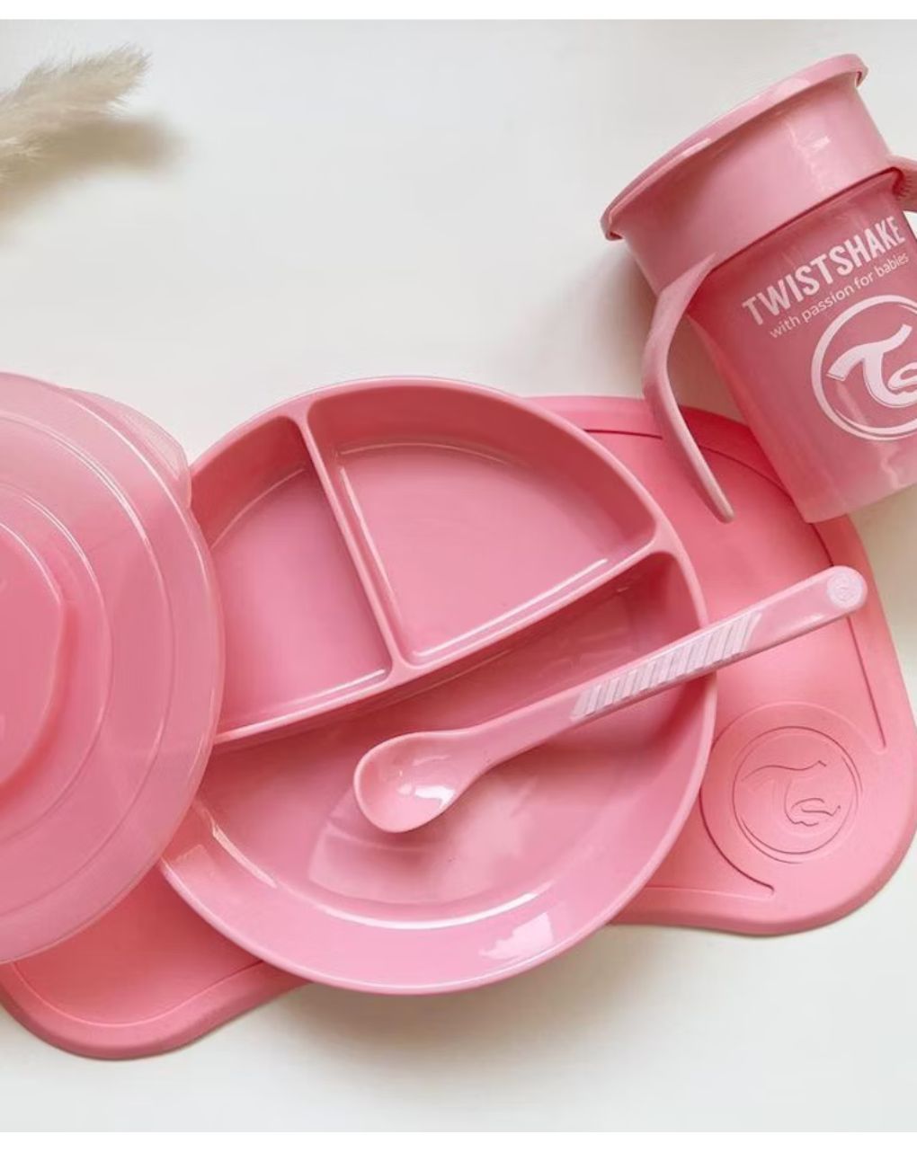 Twistshake σετ 3 κουταλάκια ταΐσματος 4m+ παστέλ ροζ 32-08-78179 - Twistshake