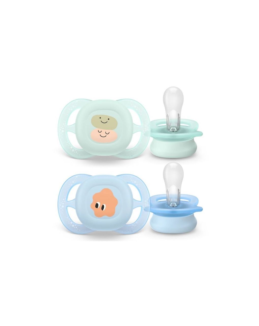 Philips avent πιπίλα ultra start, 0-2 μηνών πράσινο/μπλε με σχέδιο