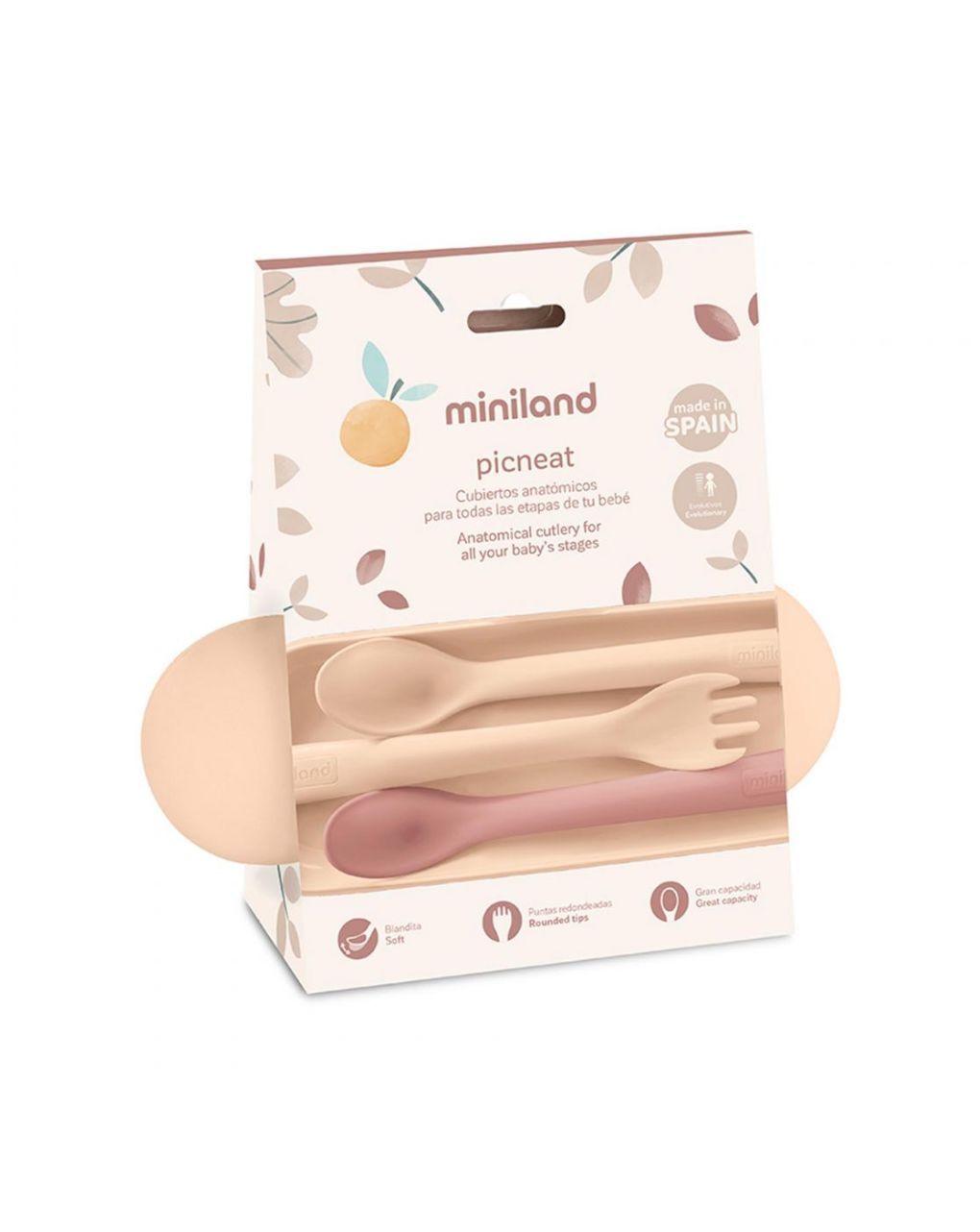 Miniland σετ 3τμχ κουταλοπίρουνα σε θήκη picneat valencia ml89597 - Miniland